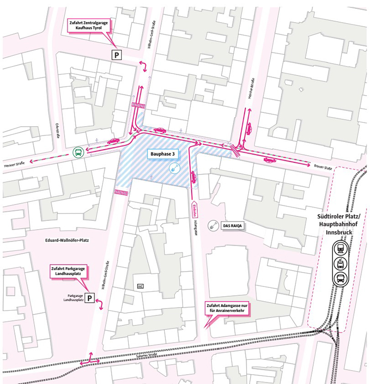Verkehrsführung am Bozner Platz ab 8. September 2025