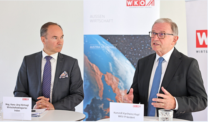 Mag. Hans-J&ouml;rg H&ouml;rtnagl, Wirtschaftsdelegierter Indien und WKV-Pr&auml;sident KommR Karlheinz Kopf