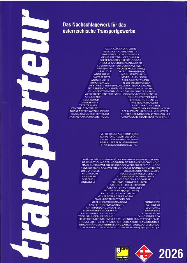 Cover des Handbuchs Transporteur A-Z 2025 für das Güterbeförderungsgewerbe