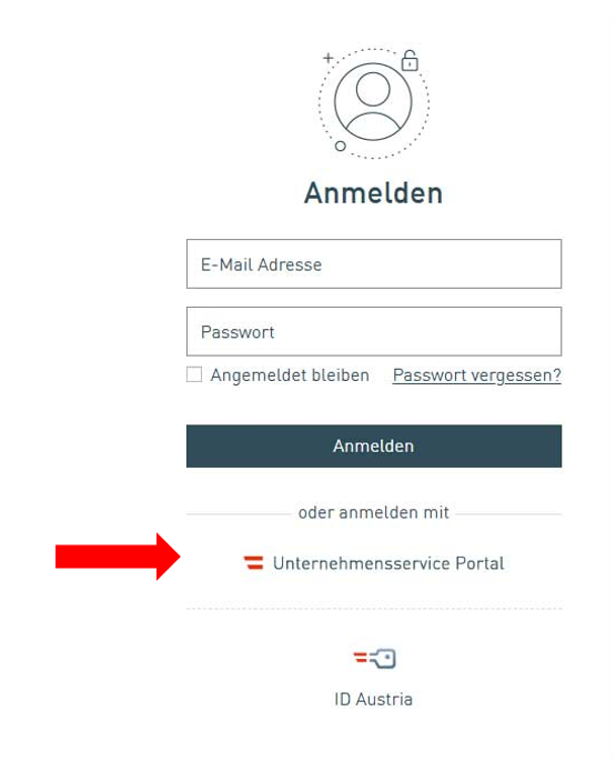 Anmelden im WKO Benutzerkonto &uuml;ber das Unternehmensserviceportal (USP)