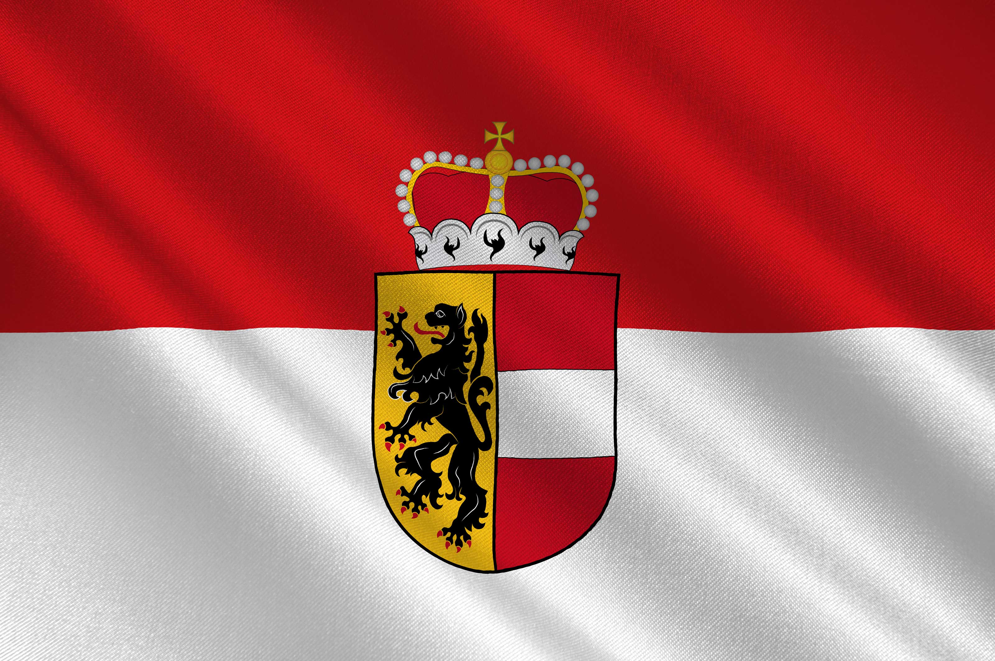 Flagge mit Wappen des &ouml;sterreichischen Bundeslandes Salzburg