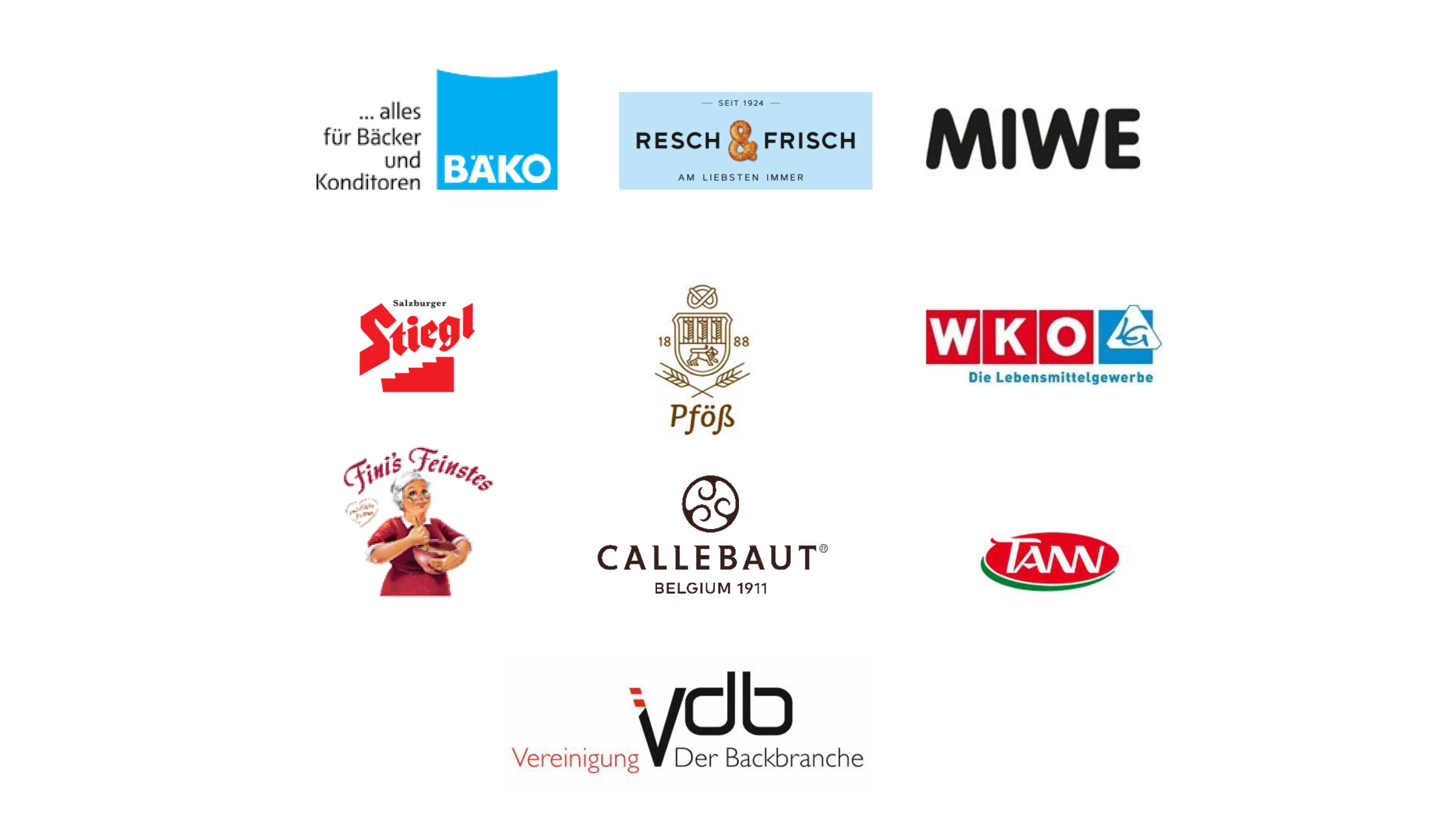 Logos der Unterstützern und Sponsoren der Bundesinnung der Lebensmittelgewerbe bei den AustrianSkills