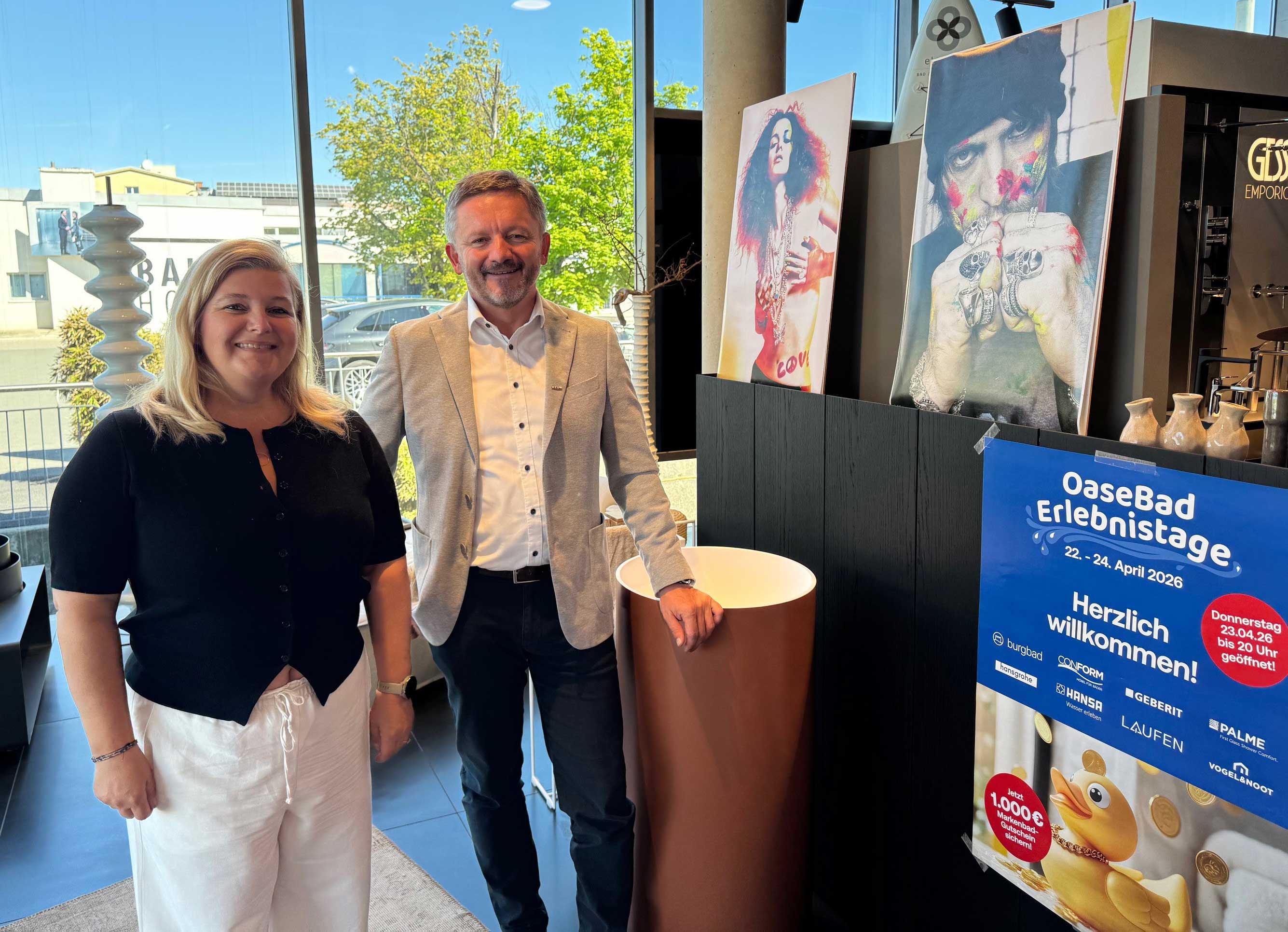 Anton Berger mit Nicole W&ouml;lkart-Ulrich von der Firma Elements