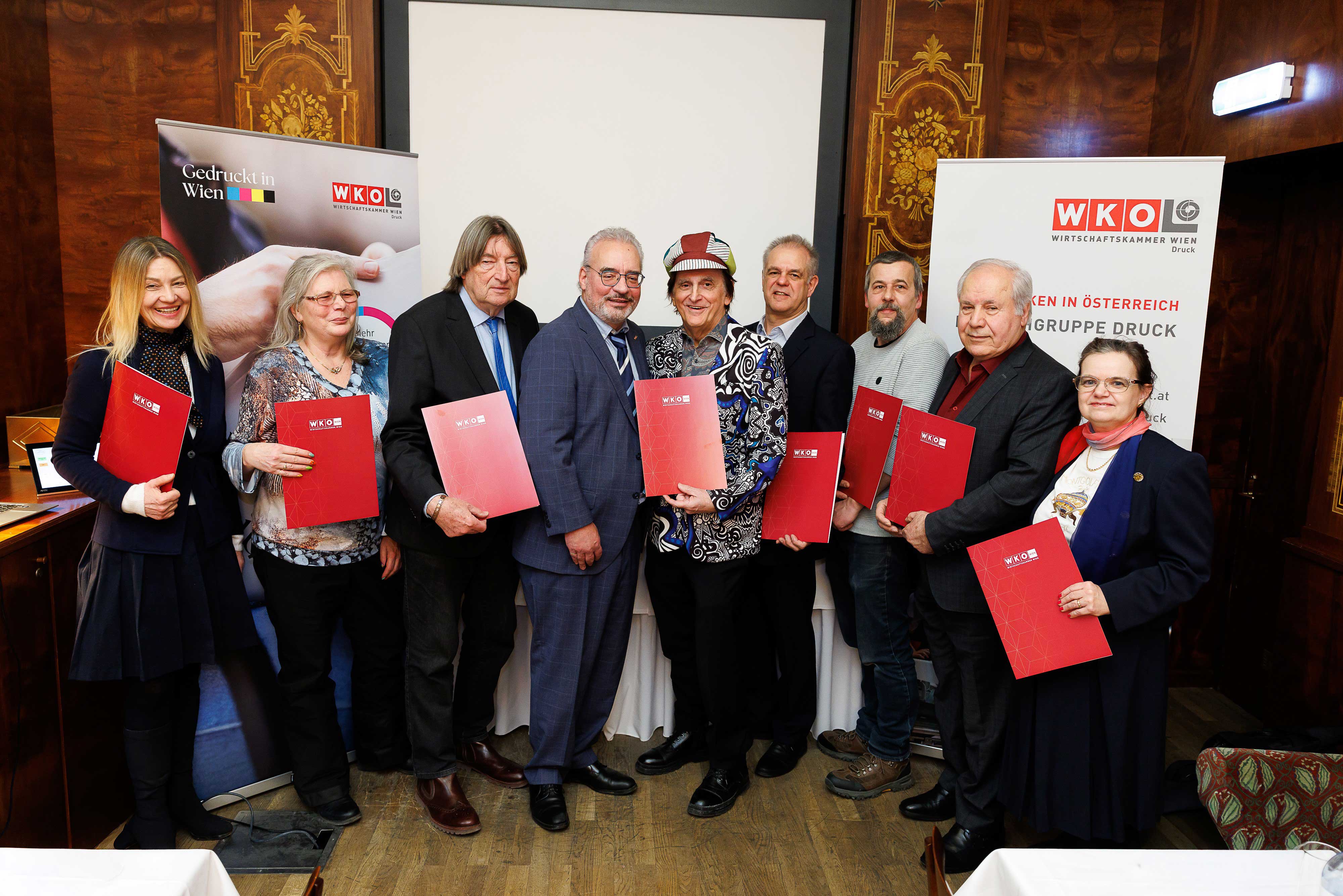 Ehrung von Mitgliedern der Fachgruppe Druck Wien