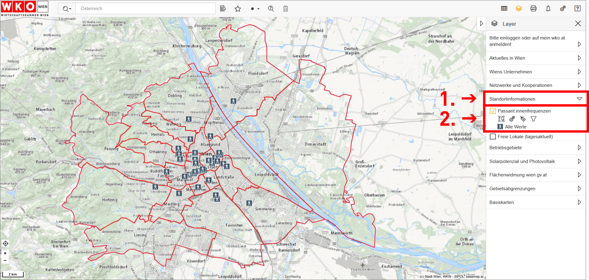 Screenshot Daten anzeigen